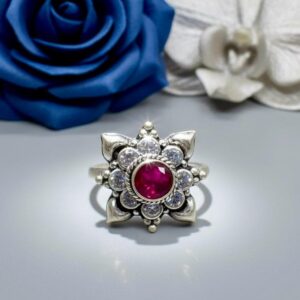 Scarlet Star Adjustable Silver Ring
